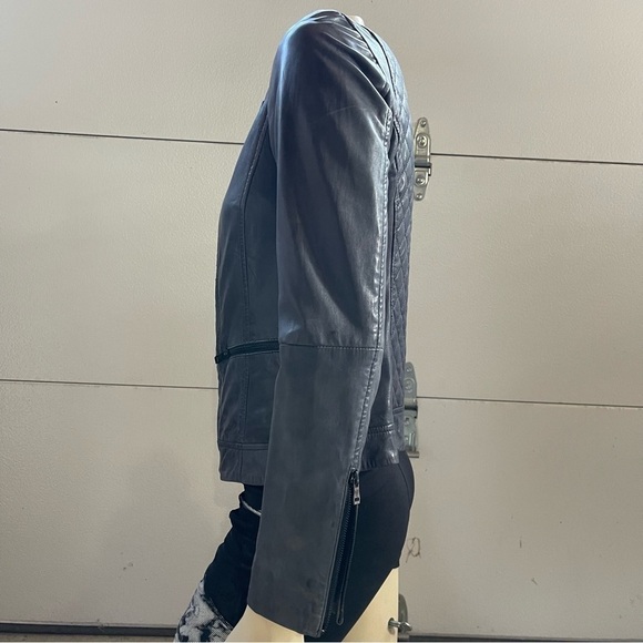 Massimo Dutti Quilted Leather Moto Jacket - Picture 6 of 13